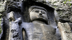 Carved Buddha Statue at Dowa Rock Temple